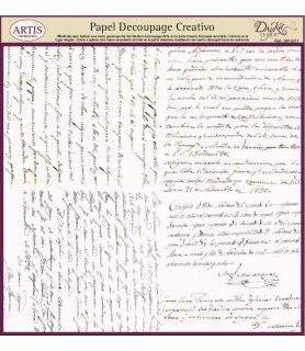 Papel Decoupage Creativo 32 x 31 cm Caligrafia-Escritura-Batallon Manualidades
