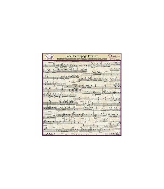 Papel Decoupage Creativo 32 x 31 cm Notas Musicales