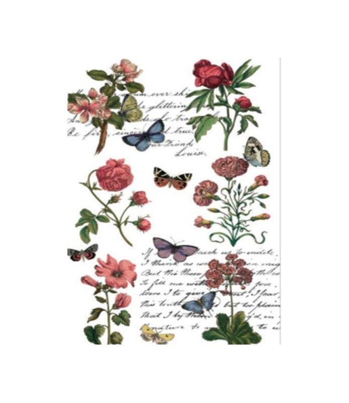 Papel Arroz Decorado 33 x 54 cm Dancing With The Nature -Flores y Plantas-Batallon Manualidades
