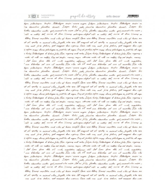 Papel de Arroz 30 x 42 cm Escritura