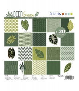 Bloc 40 Hojas 30 x 30 cm Deep Green-Flores-Batallon Manualidades