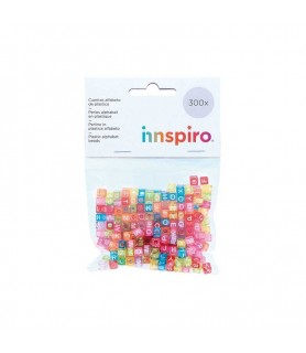 300 Cubos con Letras Plastico Mix Colores Pastel-Cuentas de Plástico-Batallon Manualidades