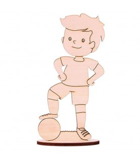 Silueta de Madera Niño Futbolista 22 cm-Formas Troqueladas-Batallon Manualidades