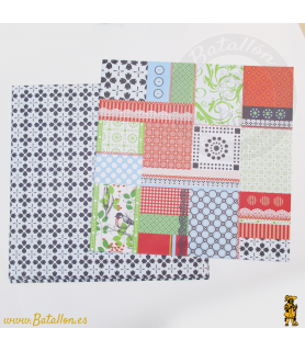 Papel Scrapbooking Motivos Textiles
