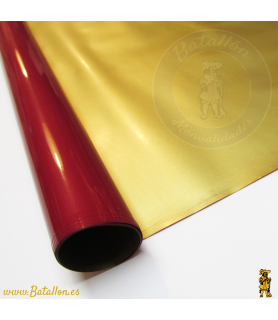 Papel de Regalo Metalizado Rojo y Oro 0,70 x 1,00 cm-Papel de Regalo-Batallon Manualidades