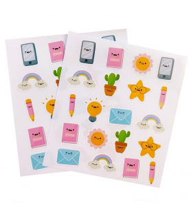 Etiquetas Adhesivas Objetos Kawaii-Stickers-Batallon Manualidades