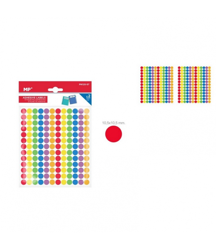 Etiquetas Adhesivas Puntos Surtidos 8 mm-Stickers-Batallon Manualidades