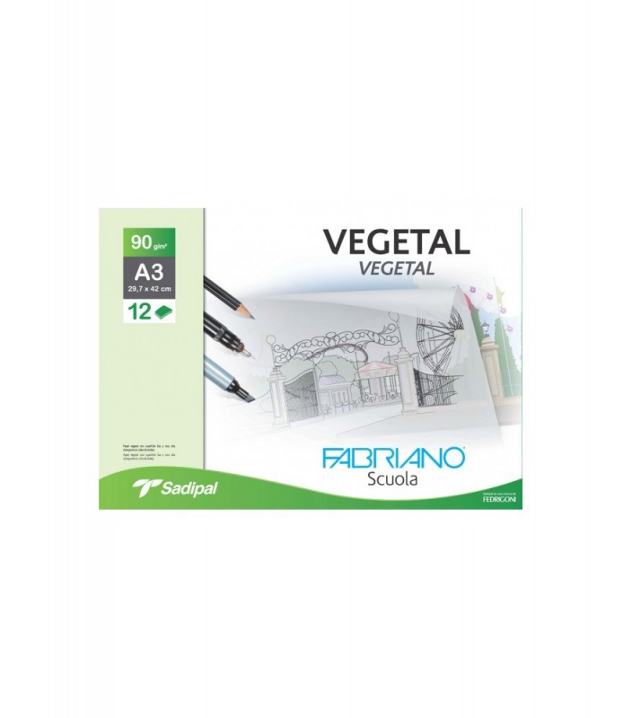 Bloc Papel Vegetal 12 Hojas A3 - 90 g Fabriano-Papel Vegetal-Batallon Manualidades