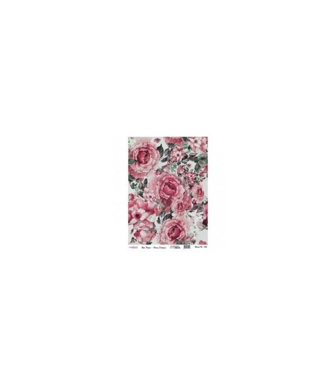 Papel de Arroz Decorado 30 x 41 cm Collage Flores-Flores y Plantas-Batallon Manualidades