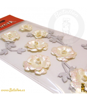 Stickers Flor con Purpurina-Stickers-Batallon Manualidades