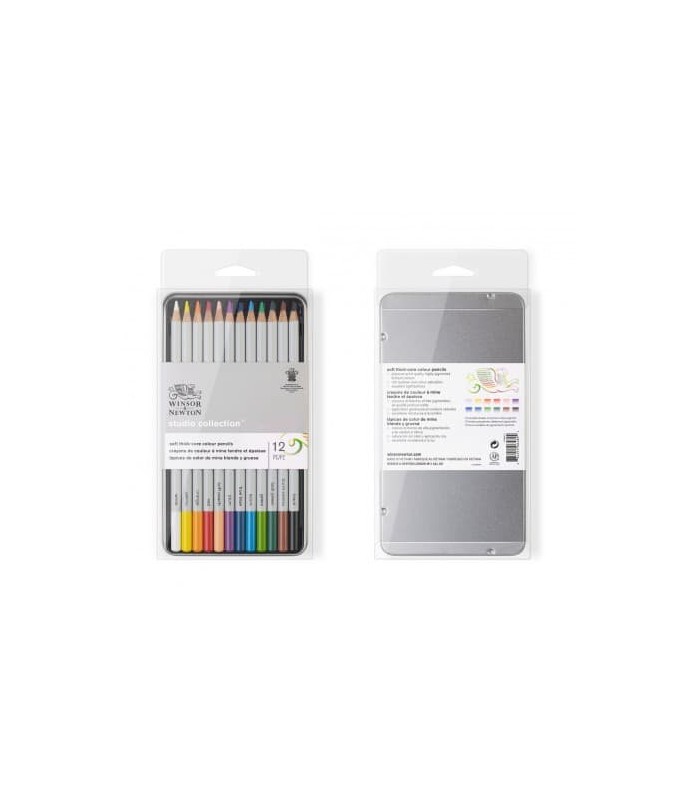 W&N Studio Surtido 12 Lapices de Colores-Estuches y Sets de Policromos-Batallon Manualidades