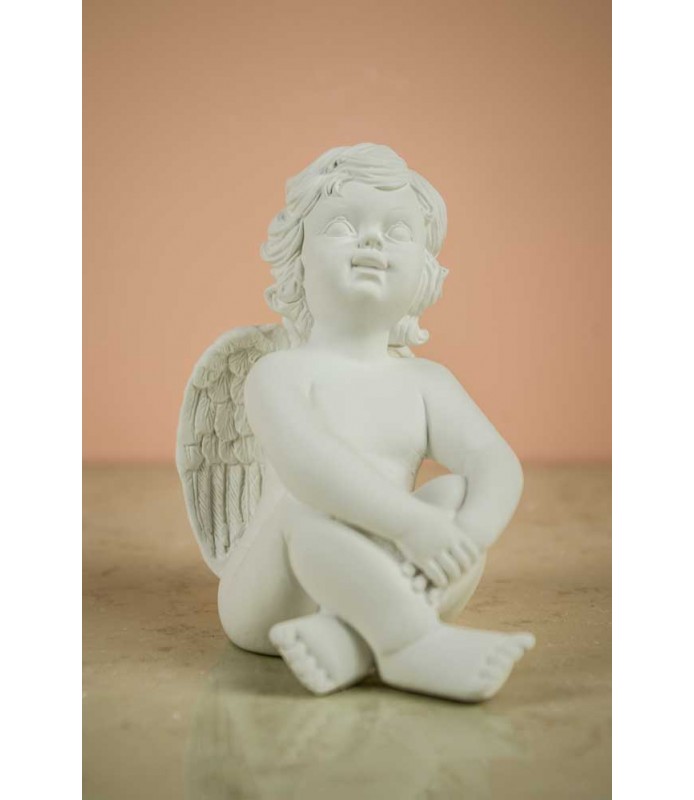 Figura Escayola Alamo Angel 11 cm Sentado-Figuras Santos y Ángeles-Batallon Manualidades