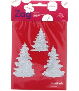 Troquel Fino Zag - Misskuty 3 Abetos de Navidad-Troqueles de Metal-Batallon Manualidades