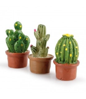 6 Mini Cactus Surtidos 1,5 - 2,5 - 3 cm-Miniaturas-Batallon Manualidades