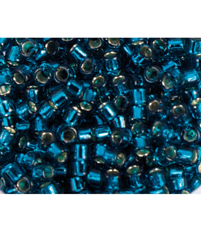 Miyuki 11/0 - 1,8 mm - 5 gr Plateado Azul Turquesa-Cilindros de Toho ( Miyuki )-Batallon Manualidades
