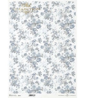 Papel de Arroz 30 x 42 cm Flores Azules-Flores y Plantas-Batallon Manualidades