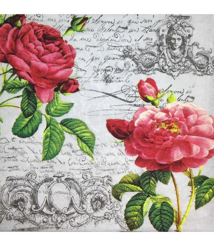 Servilleta Roses Classique-Flores y Frutas-Batallon Manualidades
