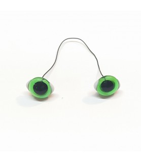 3 Pares Ojos de Cristal Verde-Blanco 2 cm-Ojos Grandes-Batallon Manualidades