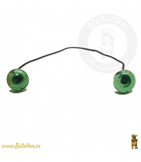 3 Pares Ojos de Cristal Verde 1,3 cm