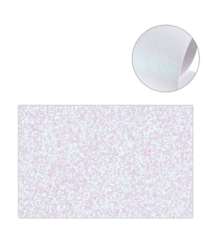 Goma eva purpurina color blanco