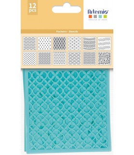 12 Plantillas  9 x 9 cm Fondos