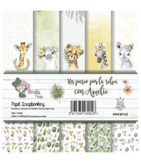 Bloc 6 Hojas 30 x 30 cm Un Paseo por la Selva Amelie Prager r-Bebe / Infantil-Batallon Manualidades