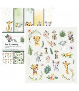 Bloc 6 Hojas 30 x 30 cm Un Paseo por la Selva Amelie Prager r-Bebe / Infantil-Batallon Manualidades