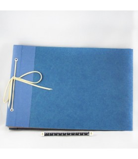 Álbum artesanal con cordón color azul 20x30 cm-Mediano (A4 Aprox.)-Batallon Manualidades