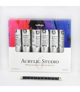 Pack de 6 tubos "Acrylic Studio"-Packs Acrílicos-Batallon Manualidades