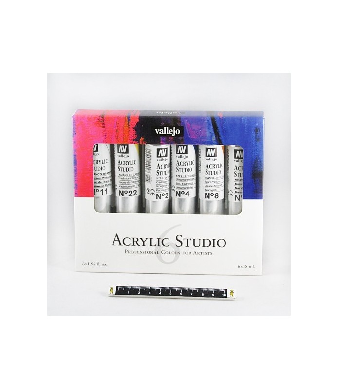 Pack de 6 tubos "Acrylic Studio"-Packs Acrílicos-Batallon Manualidades