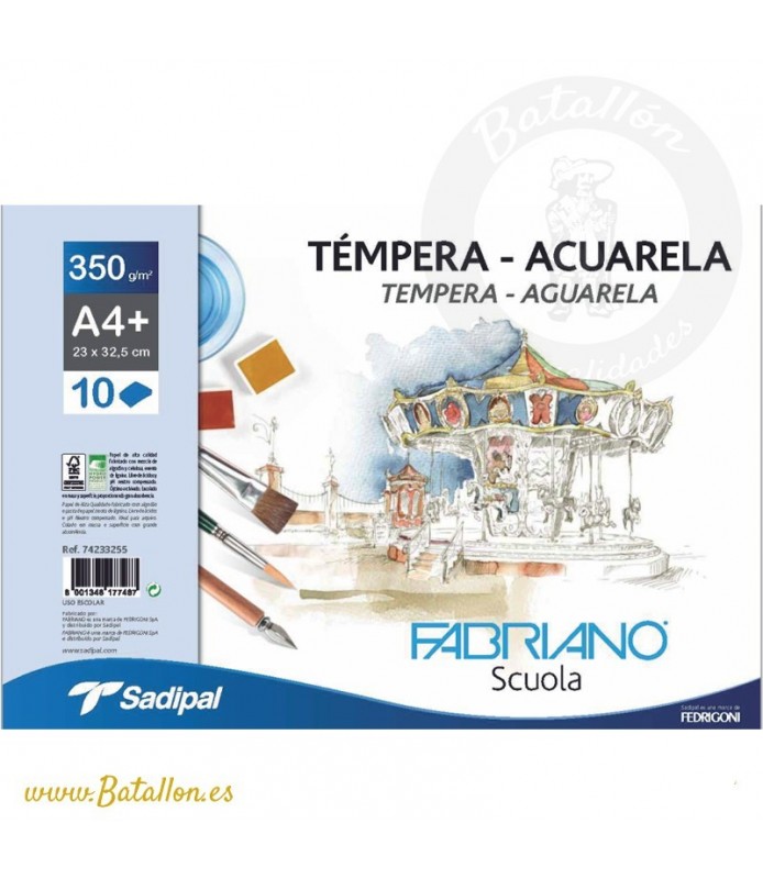 Bloc Acuarela y témpera A4+ "Fabriano"