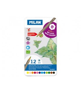 12 Lápices de colores "Milan" Estuche metálico-Estuches y Sets de Policromos-Batallon Manualidades