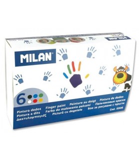 Pack 6 pinturas dedos "Milan"-Pinturas Infantiles-Batallon Manualidades