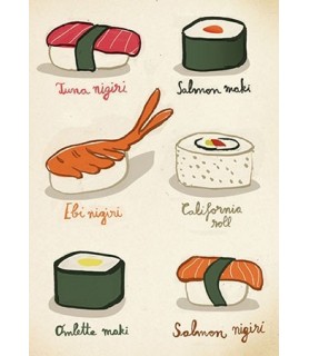 Fieltro estampado pequeño "Sushi"-Fieltro Estampado-Batallon Manualidades