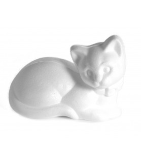 Gato acostado de porex 13x9cm.-Figuras de Porex-Batallon Manualidades