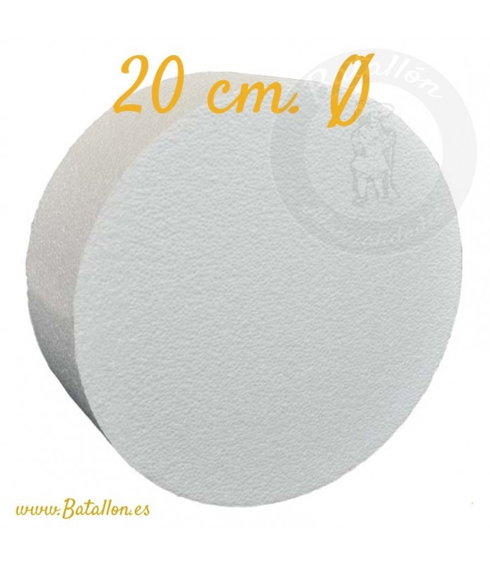Base redonda de Porex de 20 cm. diámetro-Formas y Planchas de Porex-Batallon Manualidades