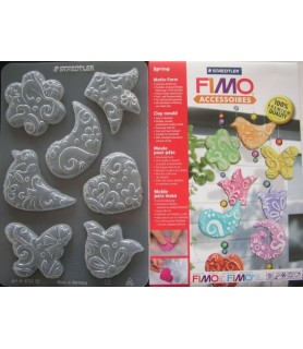 Molde de plástico de Primavera con relieve "Staedtler Fimo"-Moldes Medianos-Batallon Manualidades