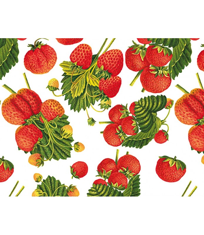 Papel para decoupage fresas-Frutas y Verduras-Batallon Manualidades