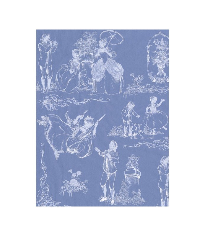 Papel Fino Decopatch Nº 519 "Versalles sobre azul" 30X40 cm-Papel Fino Decopatch-Batallon Manualidades