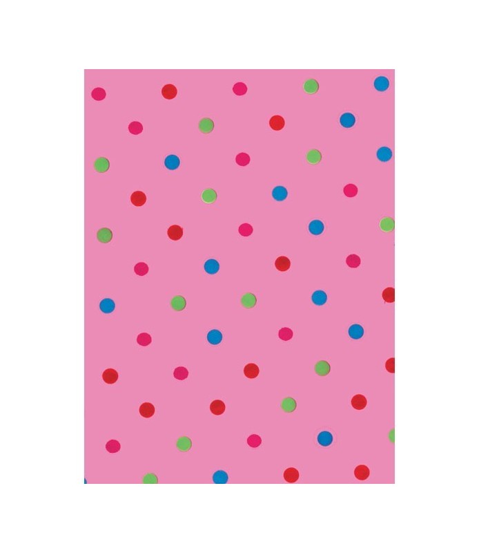 Papel Fino Decopatch Nº 348 "Rosa con lunares de colores" 30X40 cm
