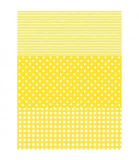 Papel Fino Decopatch Nº 545 "Puntos y Rayas amarillo" 30X40 cm-Papel Fino Decopatch-Batallon Manualidades
