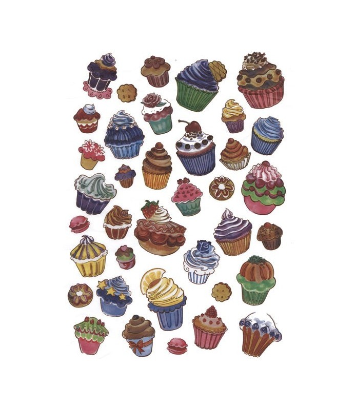 Papel Fino Decopatch Nº 561 "Cupcakes" 30X40 cm