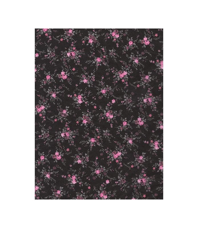 Papel Fino Decopatch Nº 565 "Flores rosas sobre negro" 30X40 cm-Papel Fino Decopatch-Batallon Manualidades