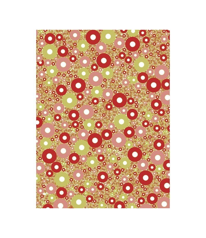 Papel Fino Decopatch Nº 584 "Círculos rojos" 30X40 cm