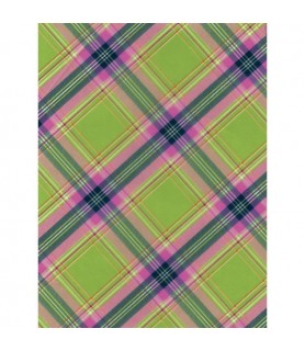 Papel Fino Decopatch Nº 589 "Escocés verde y rosa" 30X40 cm