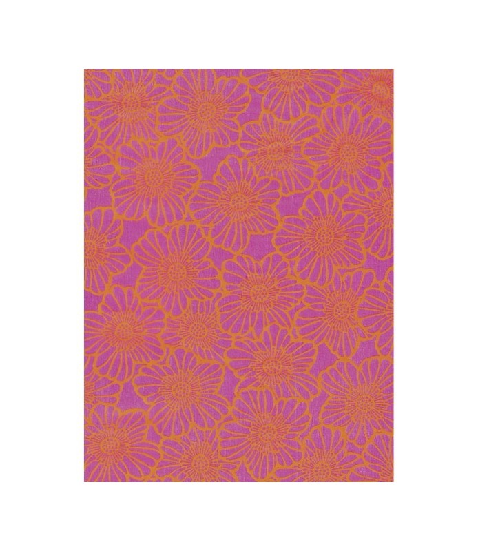 Papel Fino Decopatch Nº 458 "Flores naranja sobre rosa" 30X40 cm-Papel Fino Decopatch-Batallon Manualidades