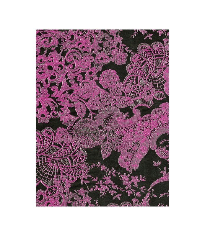 Papel Fino Decopatch Nº 460 "Floral rosa sobre negro" 30X40 cm