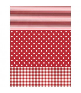 Papel Fino Decopatch Nº 484 "Puntos y rayas rojo" 30X40 cm-Estampados-Batallon Manualidades