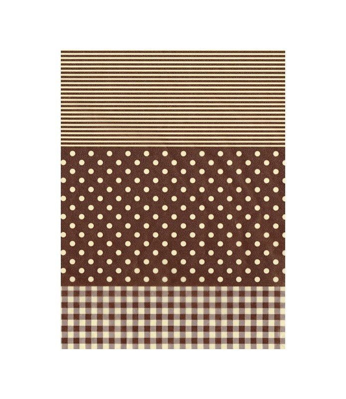 Papel Fino Decopatch Nº 487 "Líneas y rayas marrón" 30X40 cm
