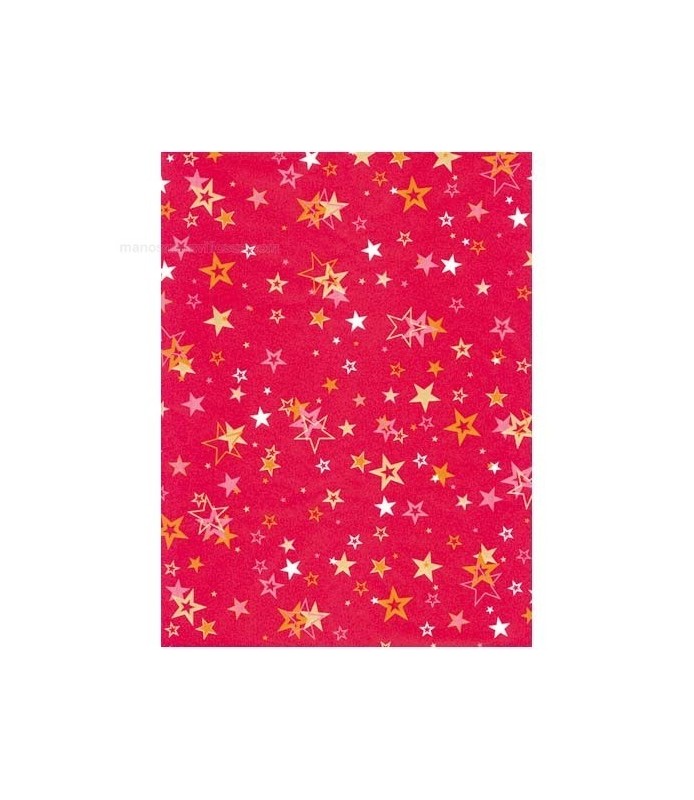 Papel Fino Decopatch Nº 818 "Estrellitas navideñas rojas" 30X40 cm-Papel Fino Decopatch-Batallon Manualidades